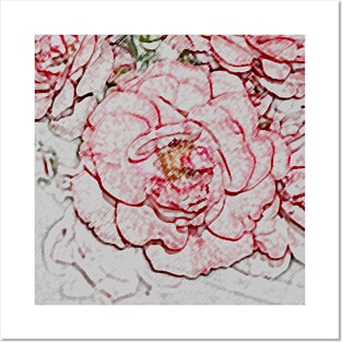 Red Roses Floral Blooms - Modern Abstract Design Posters and Art